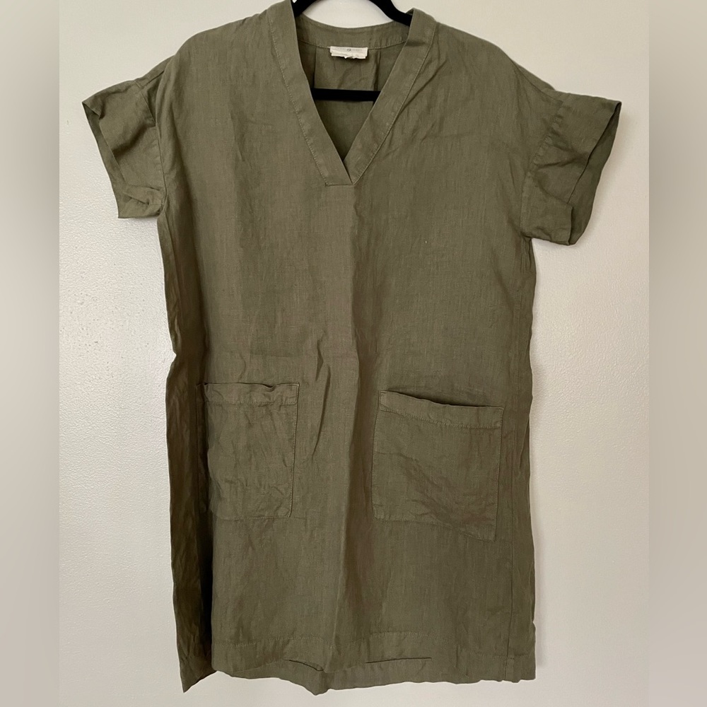 Lou & Grey Linen Green Dress